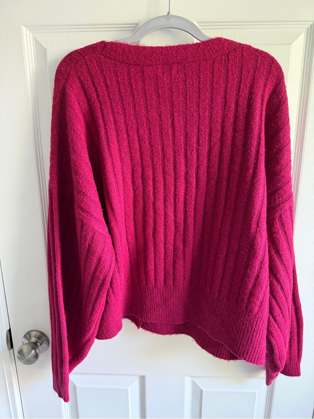 a new day Fuchsia Ribbed Button-Front Cardigan - Picture 2 of 6